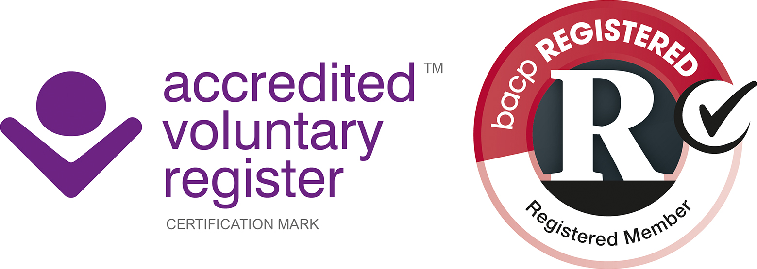 British Assosciation of Counsellors and Psychotherapists registration and certification badge.